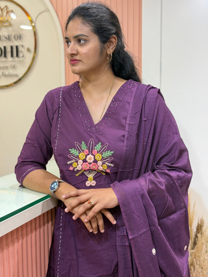 Hand Embroidered 3 Pc Cotton Collection – Summer Special | R166