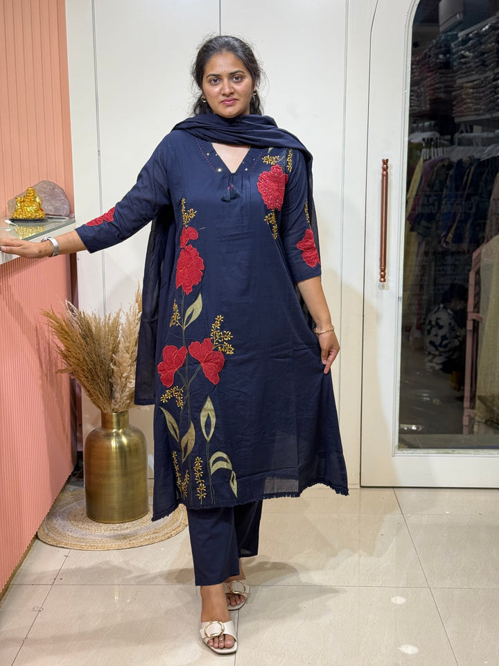 Mul Cotton 3 Pcs Set with cotton lining | R181