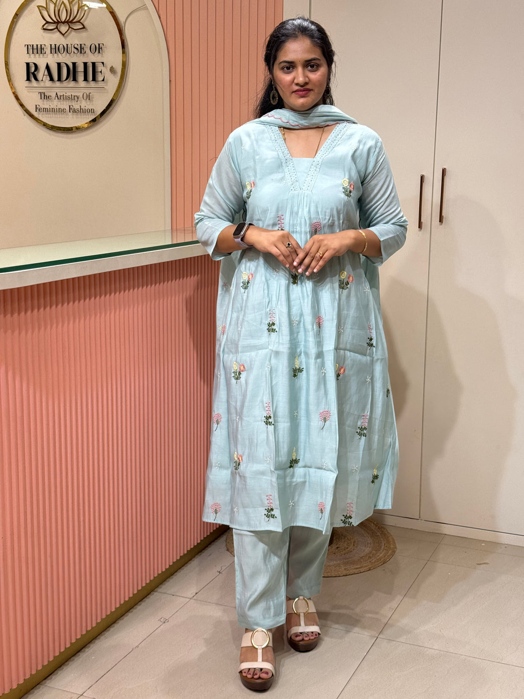 Mul Chanderi Collection With Embroidery Work | R179