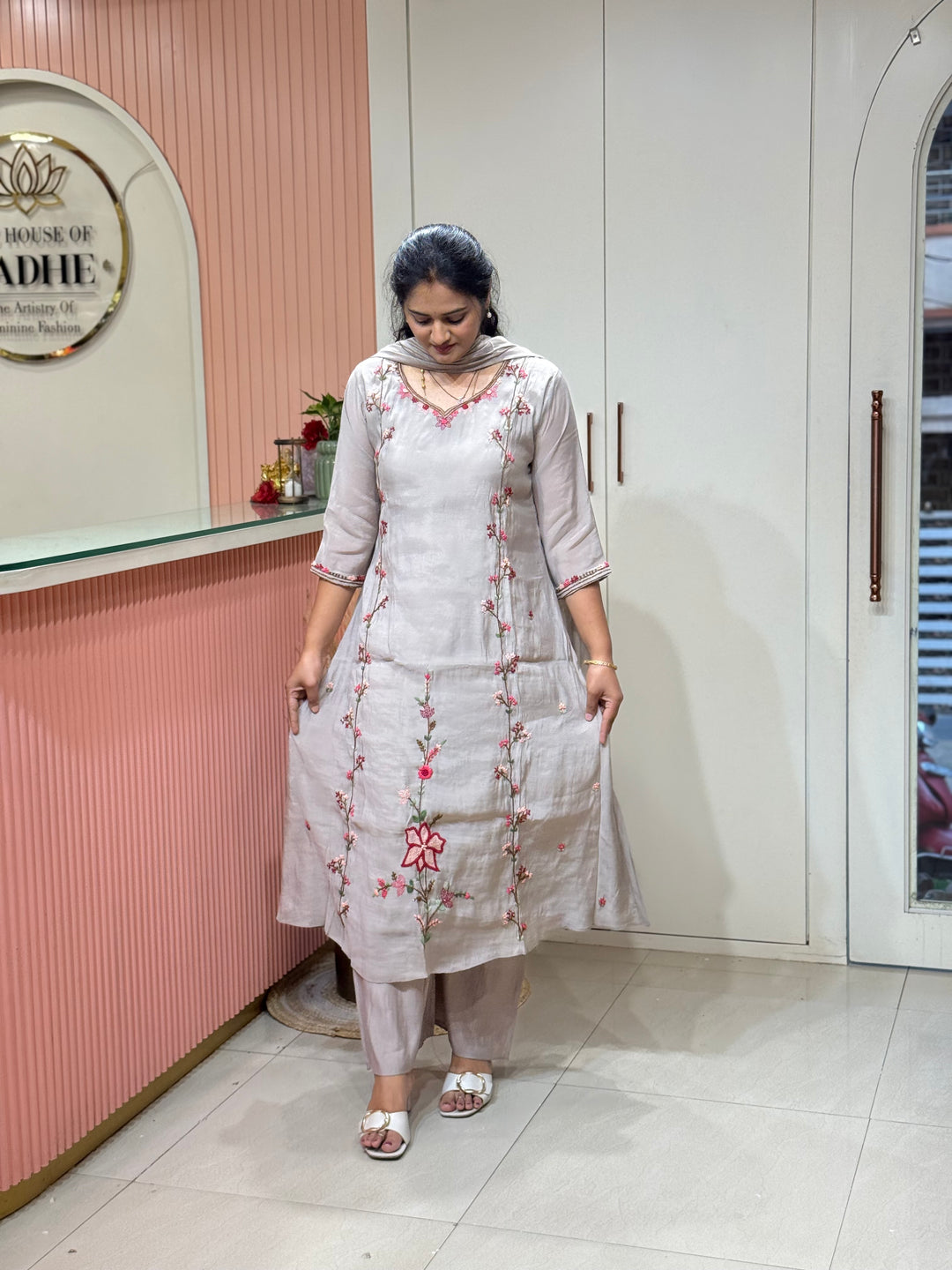 Pure Mul Chanderi Collection with Handwork ( Cotton Lining) | R229