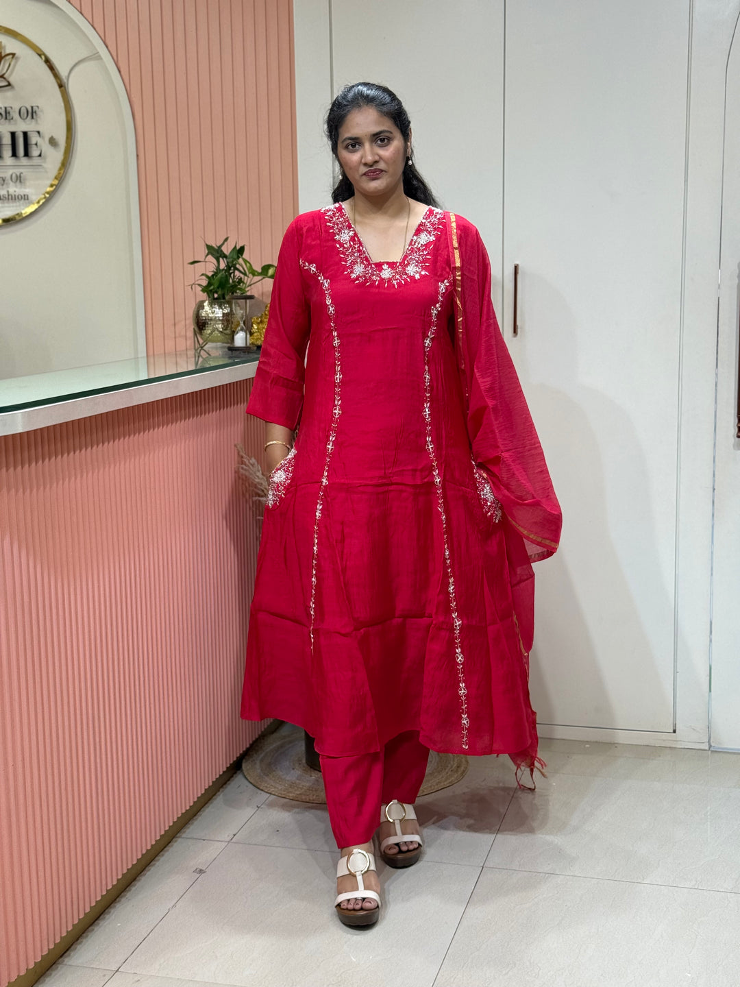 Mul Chanderi Partywear Collection |Cut Dana  &amp; Zardozi Work | R206