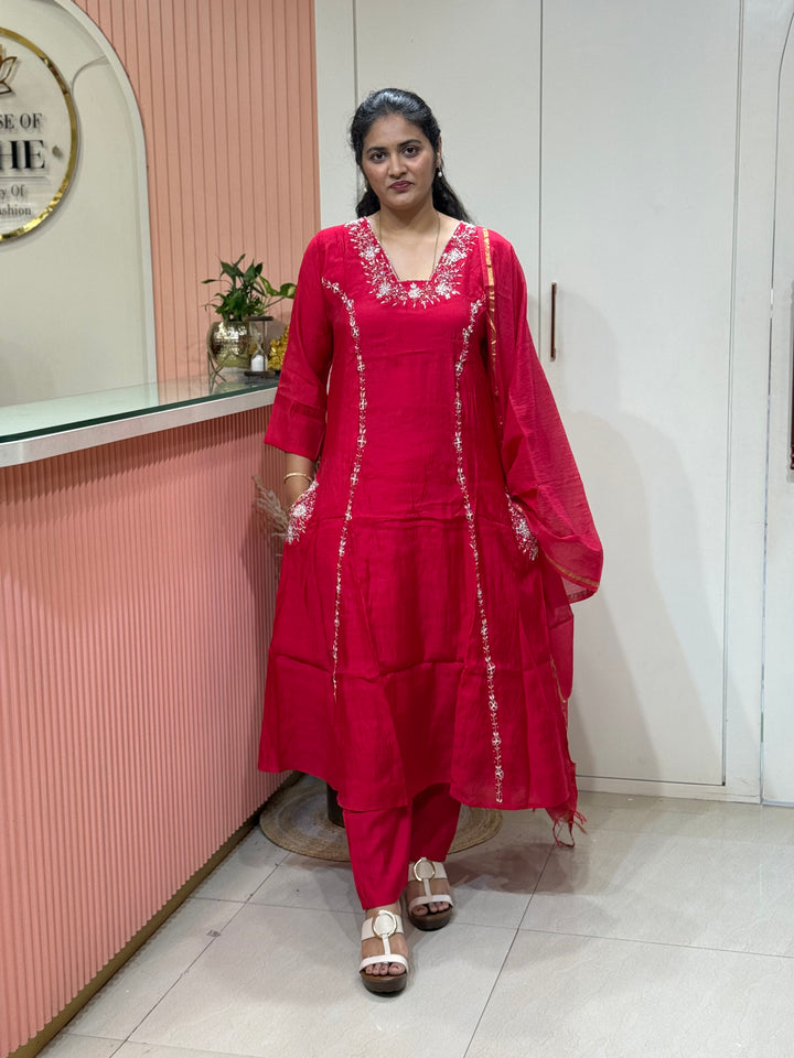 Mul Chanderi Partywear Collection |Cut Dana  &amp; Zardozi Work | R206