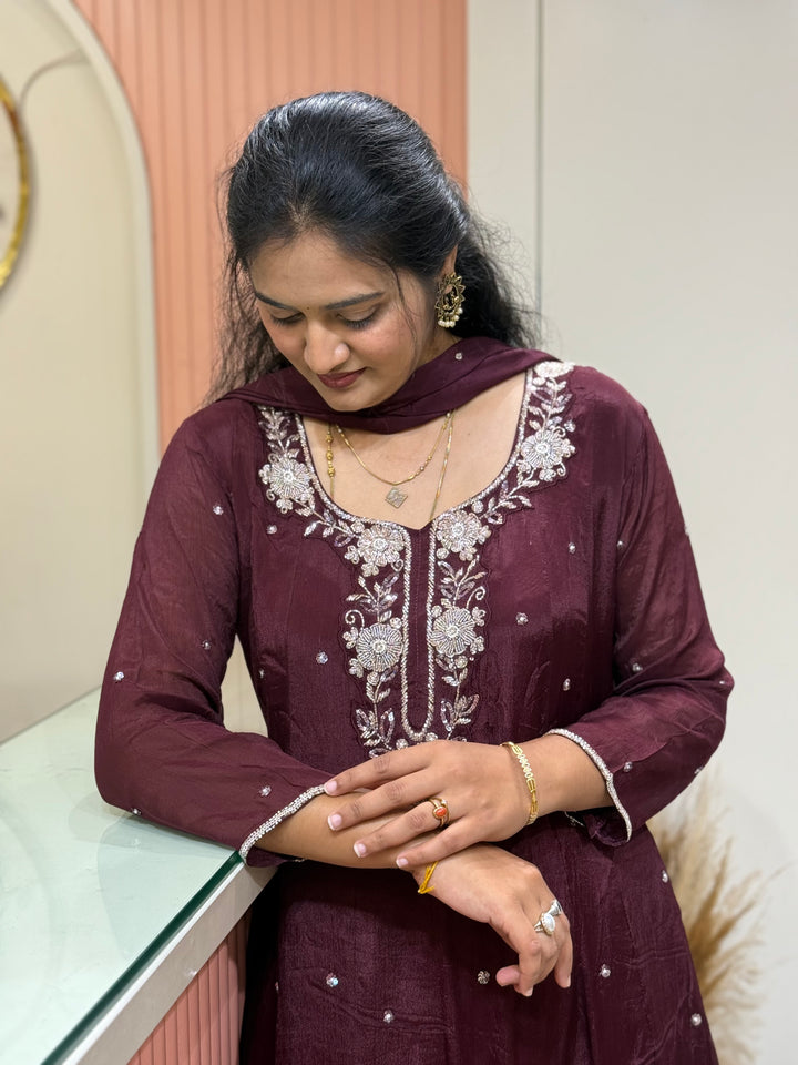 Pure Chinon Handwork Collection Party Wear | R177