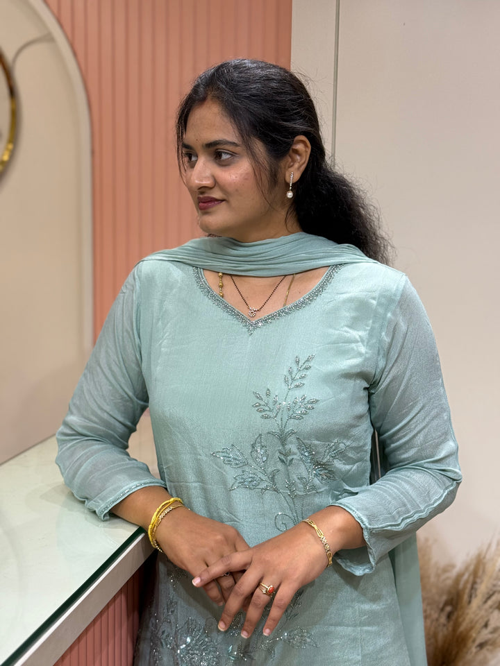 Pure Chinon Handwork Collection Party Wear | R177