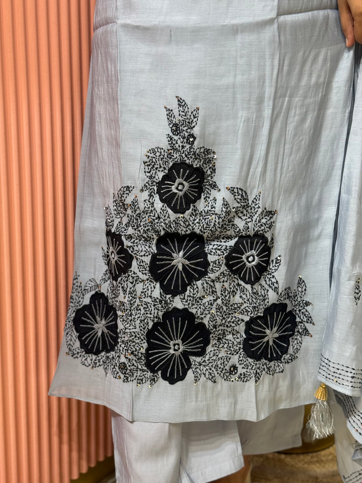 Pure Mul Chanderi Collection with embroidery Work(cotton Lining) | R229