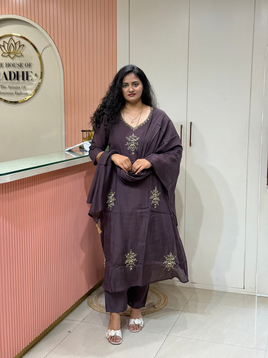 Coral Mul Chanderi with Cut Dana Work | R138