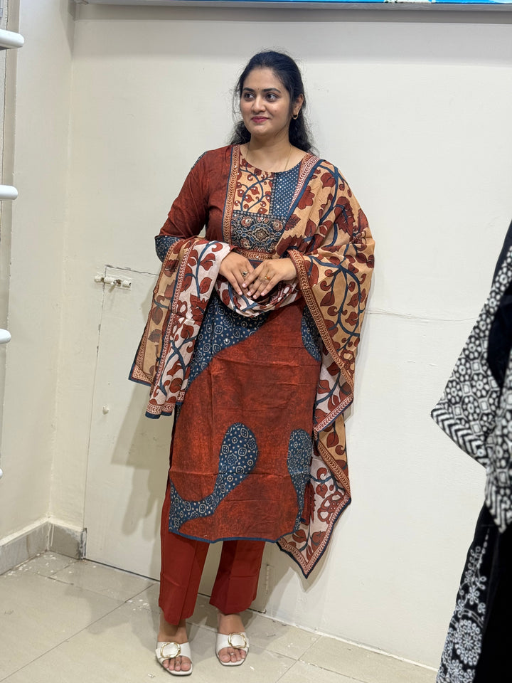60-60 Cotton Printed 3 Pc Kurta Sets – Premium Soft Collection | R163