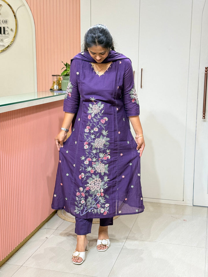 Mul Cotton Collection with Embroidery work (Cotton Lining)| R181