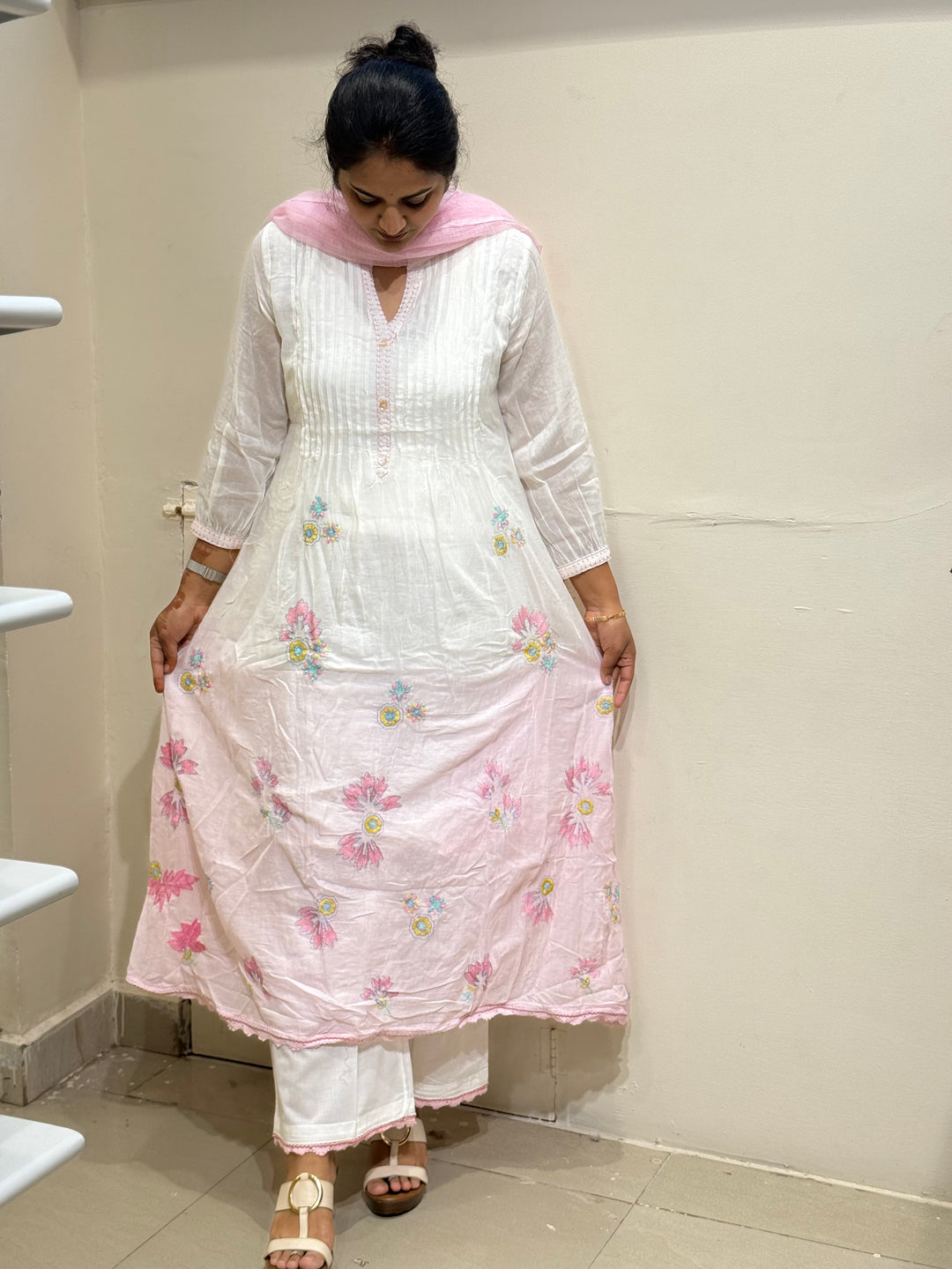 Premium Mul Cotton Ombré Shade Collection With Kota Doria Dupatta | R176