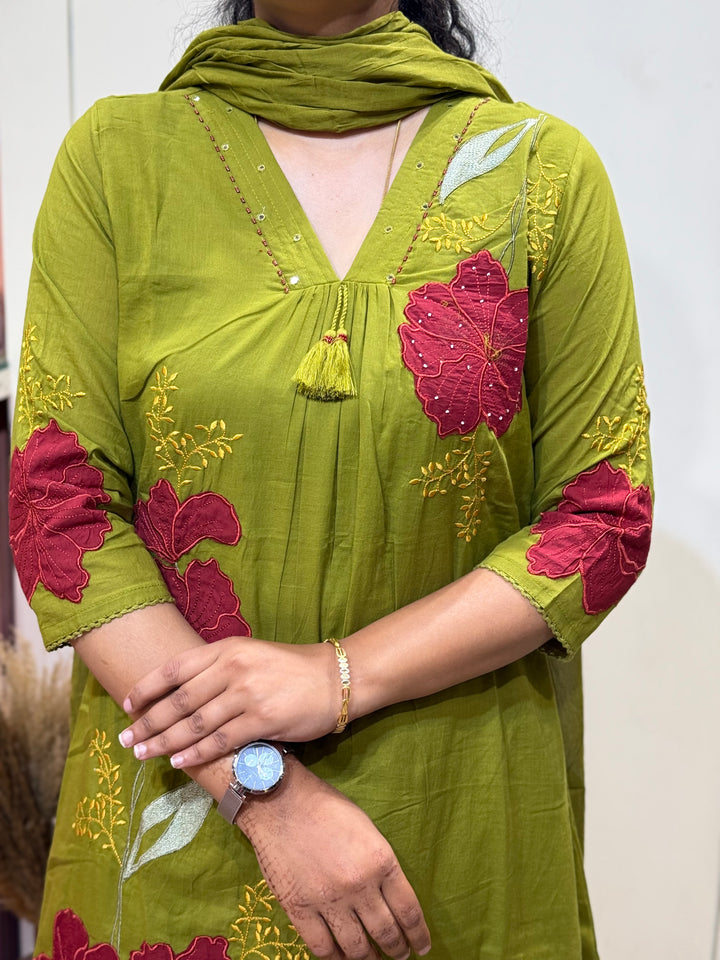 Mul Cotton 3 Pcs Set with cotton lining | R181