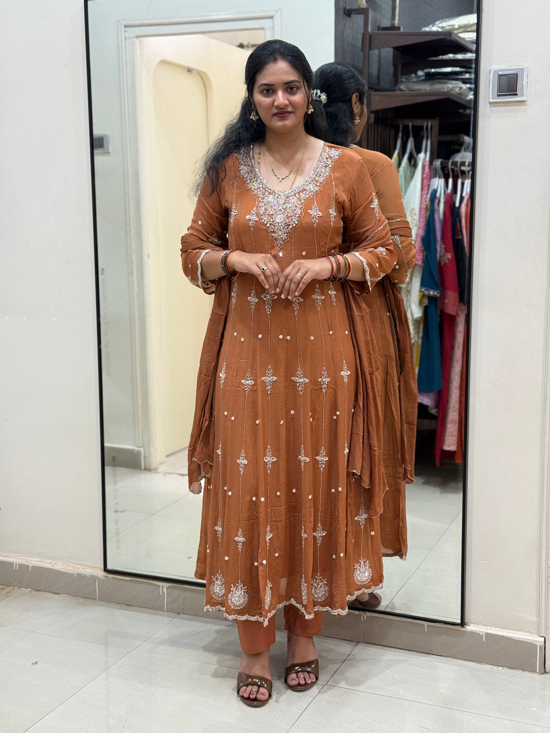 Pure Chinon Handwork Collection Party Wear  | R177