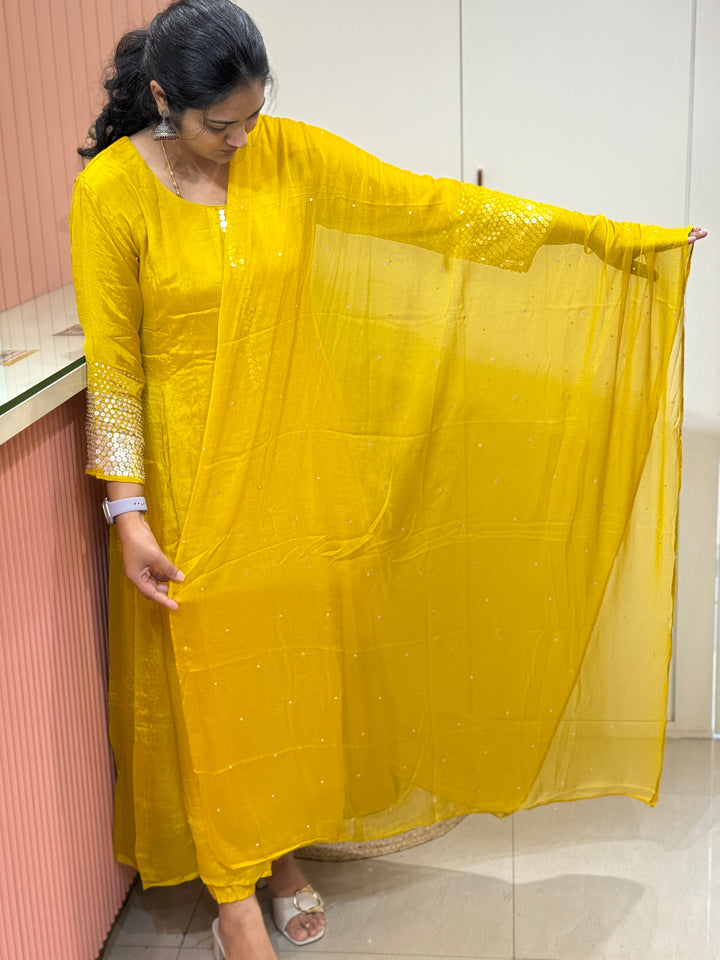 Festive Series Pure Chinon Sequin Work 3 Pc Suit – RADHE36