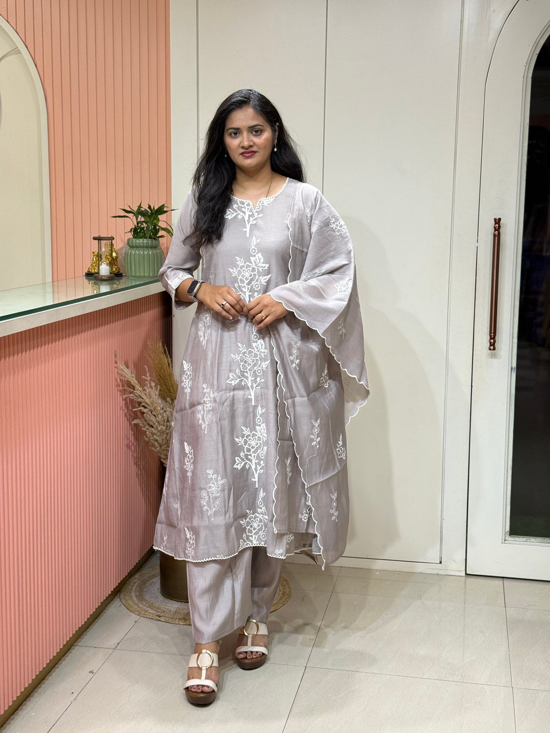 Mul Chanderi Collection with Embroidery work  | R208