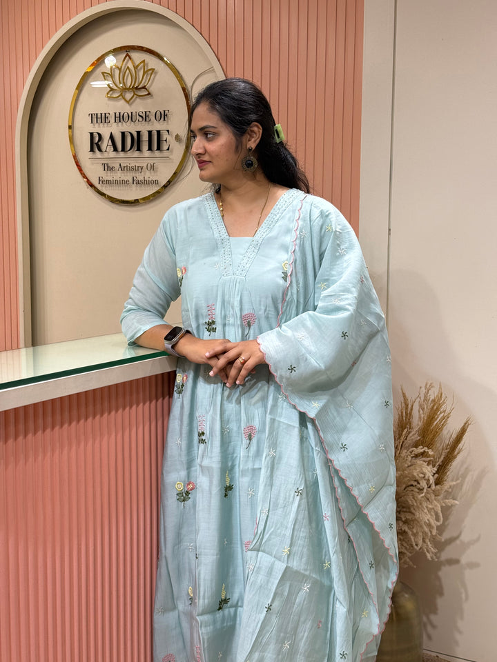 Mul Chanderi Collection With Embroidery Work | R179