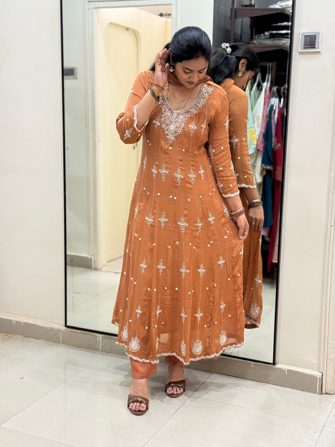 Pure Chinon Handwork Collection Party Wear  | R177