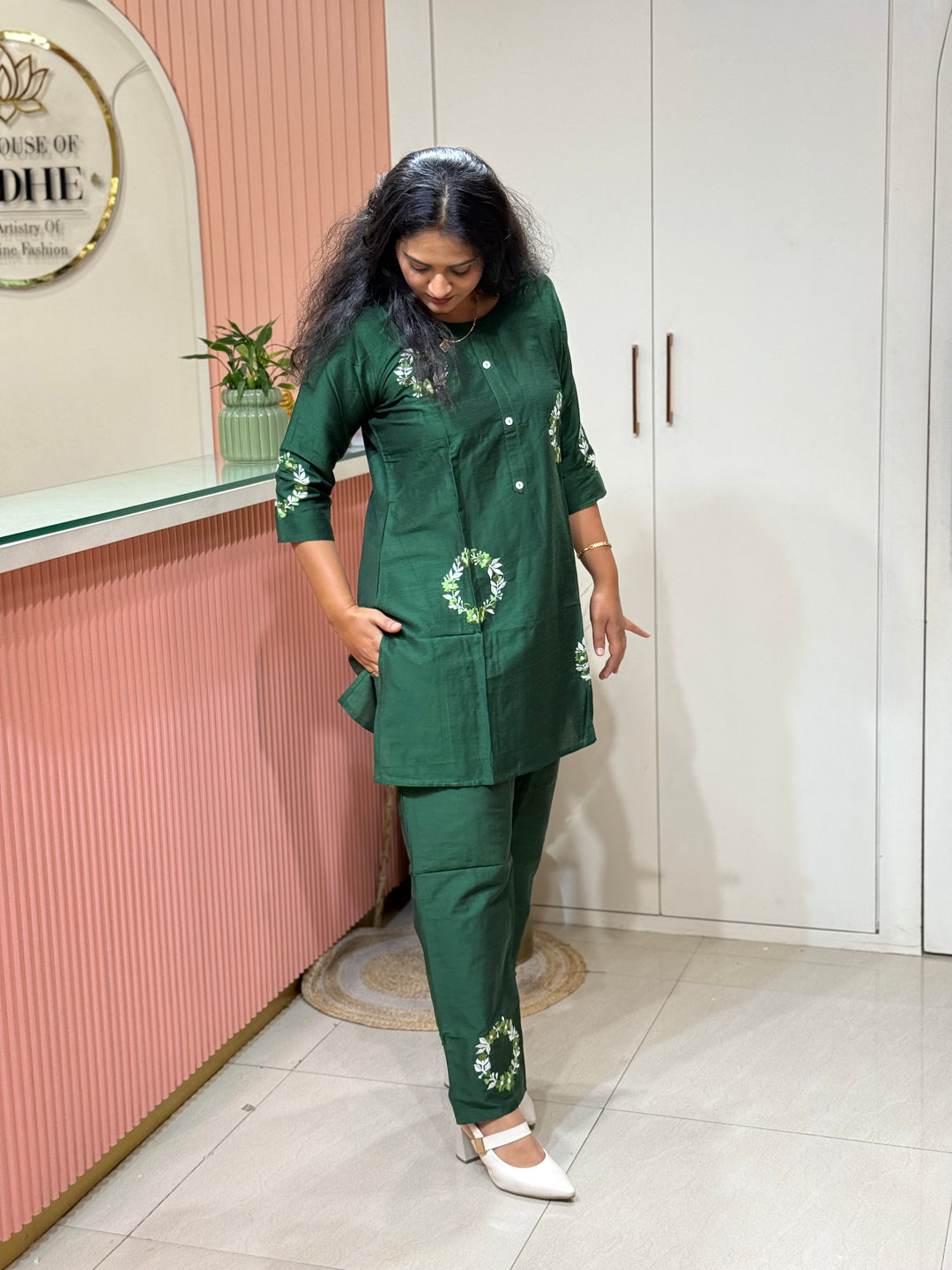 Co-Ord Set Collection with Beautiful Embroidery Design in Top and Bottom | R137