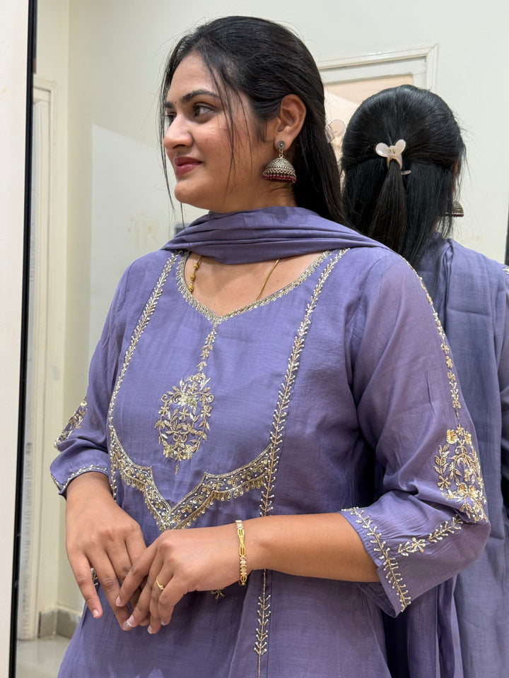 Premium Mul Chanderi with Cut Dana work Party Wear Collection | R206