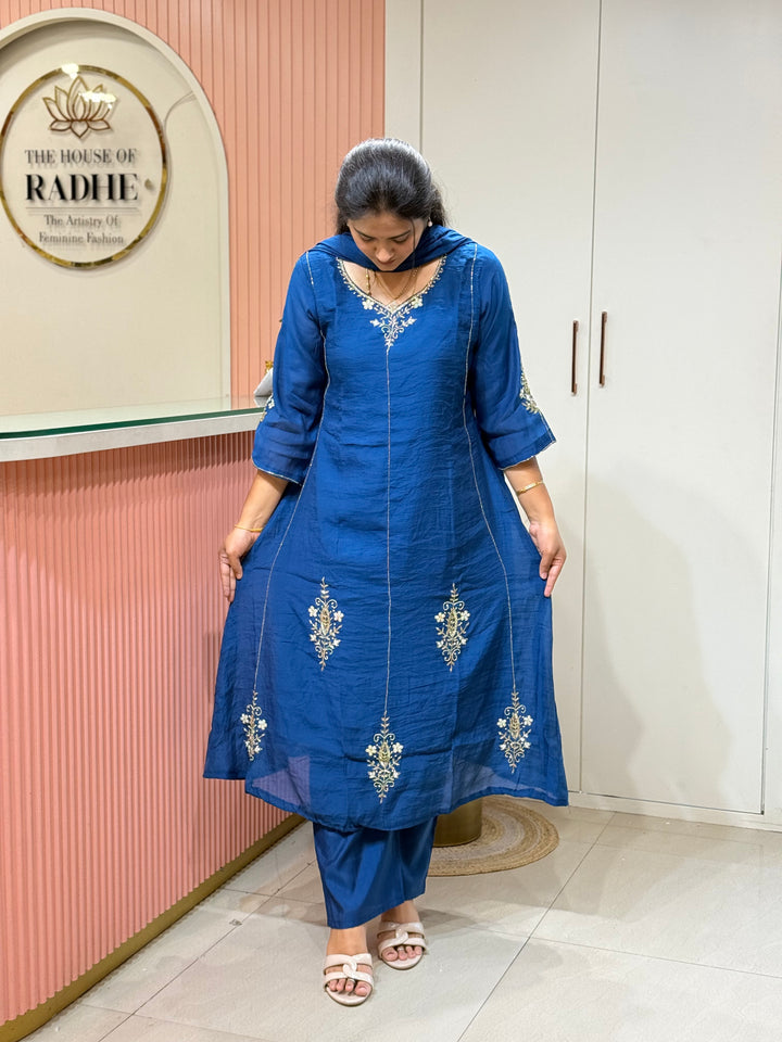 Coral Mul Chanderi Partywear Collection |Cut Dana &amp; Zardozi Work | R206