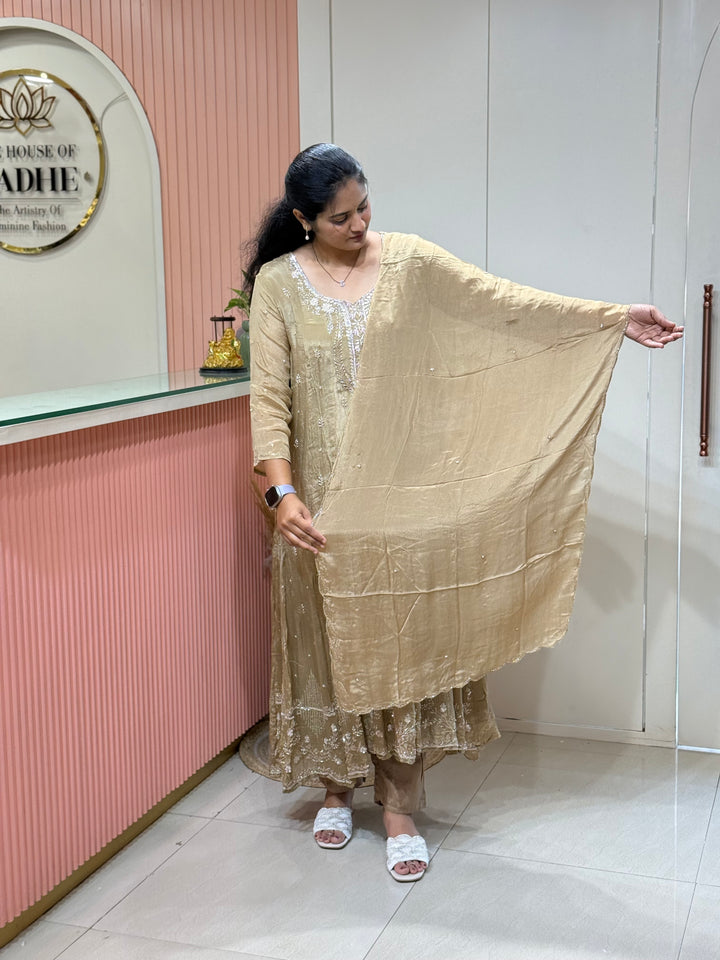 Pure Chinon Festive Collection | Full Handwork, Sequin &amp; Cut Dana | R177