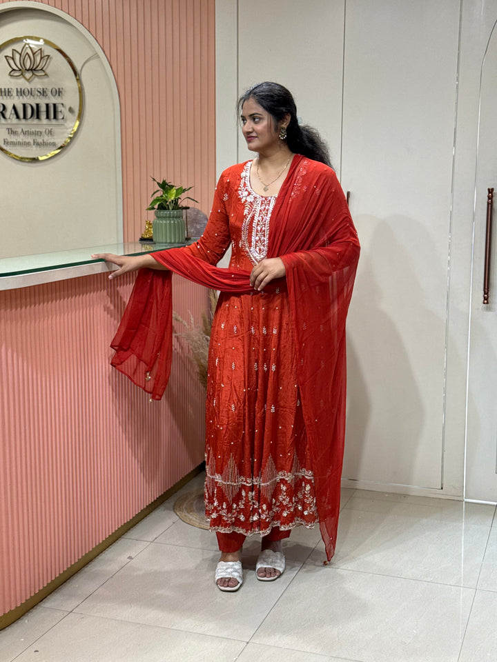 Pure Chinon Handwork Collection Party Wear | R177