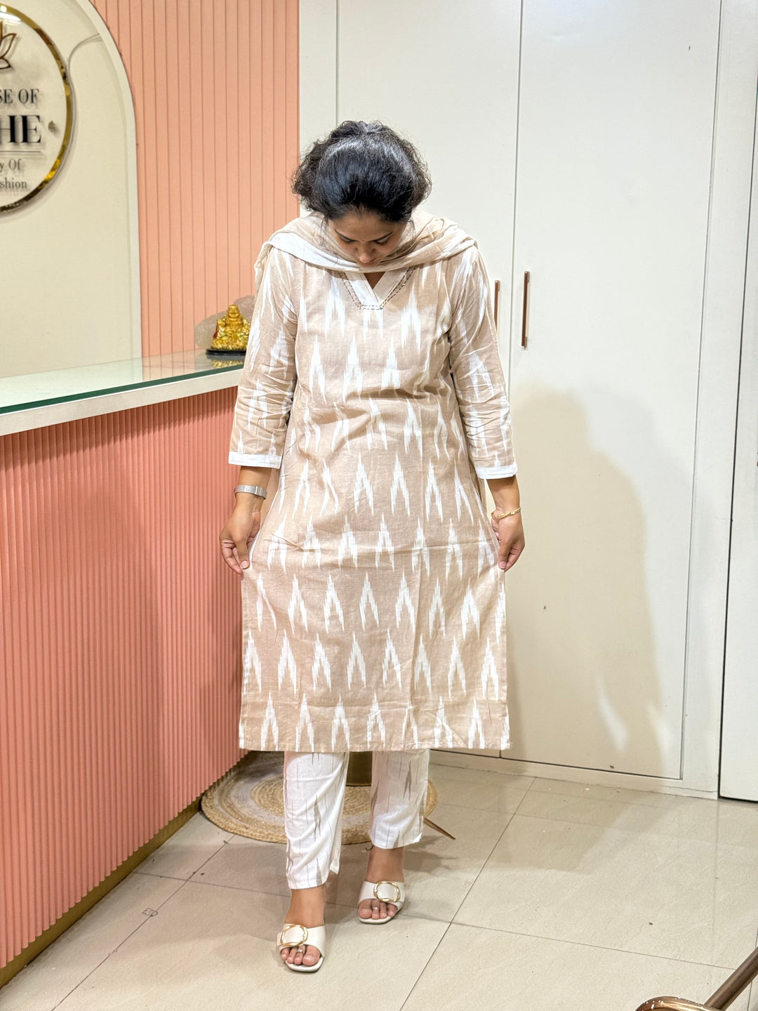 Ikkat Cotton Collection With Full Length Dupatta | R200