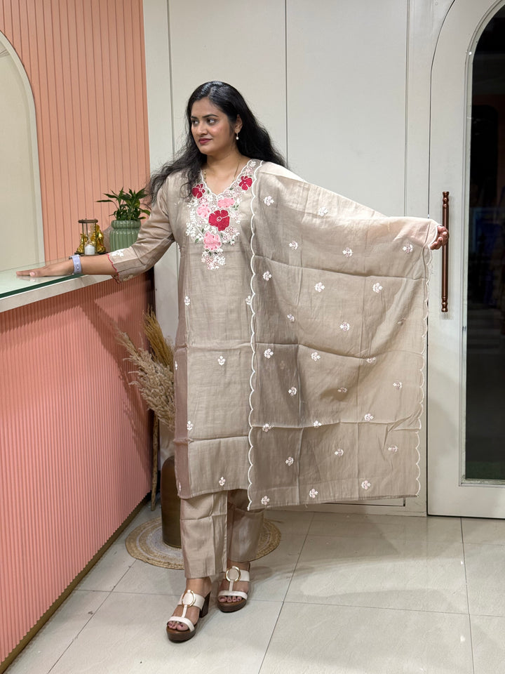 Mul Chanderi Collection with Embroidery work  | R208