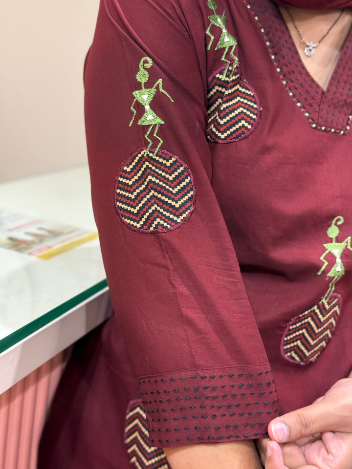 Pure Cotton Dress with Appliqué &amp; Embroidery | R125
