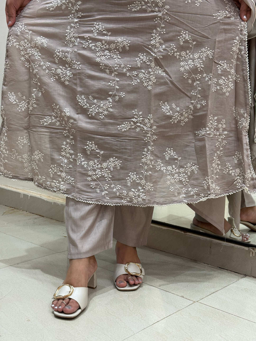 Mul Chanderi with Embroidery work| R205
