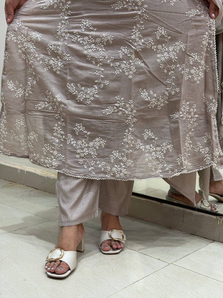 Mul Chanderi with Embroidery work| R205