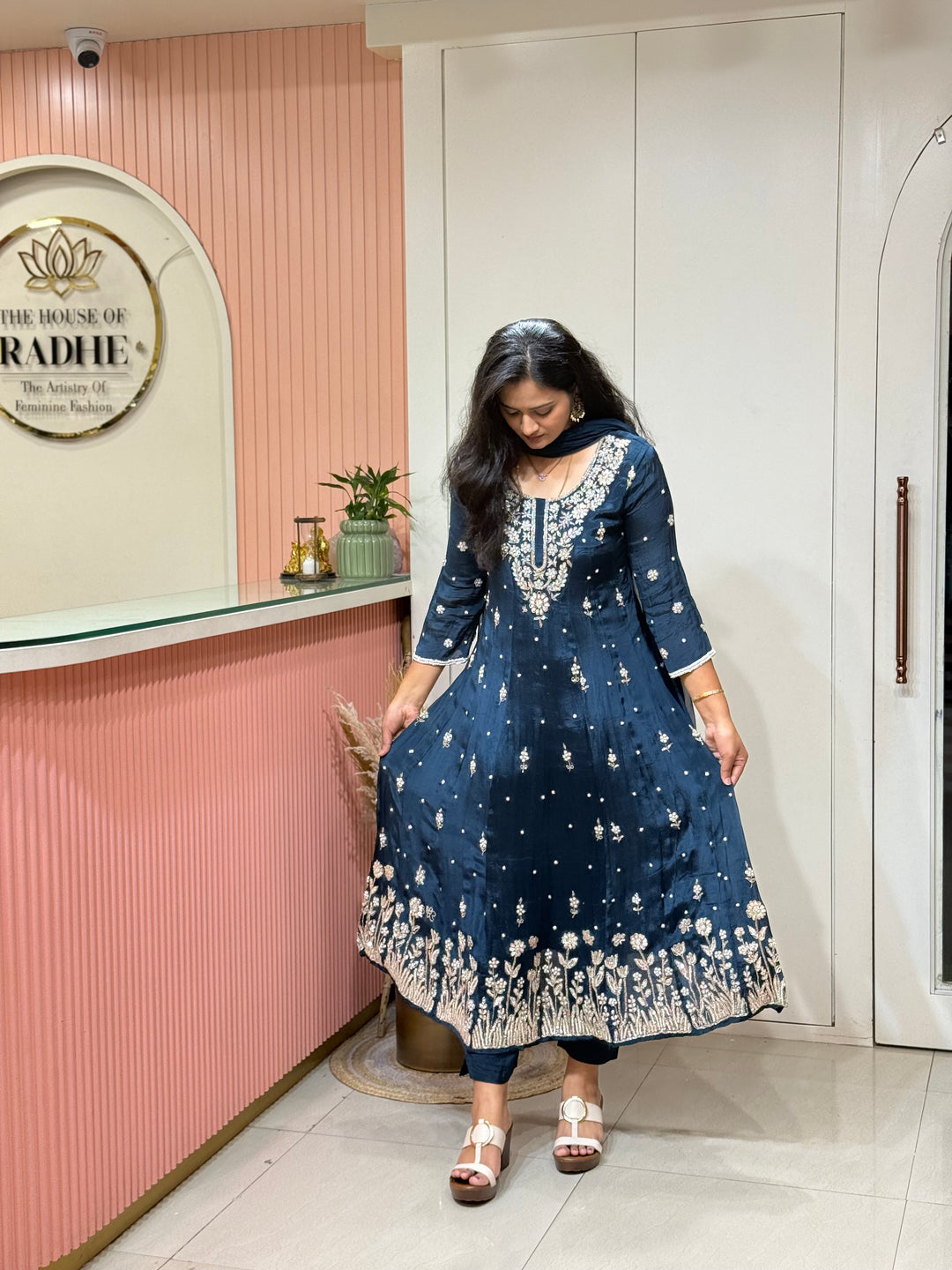 Pure Chinon Festive Collection | Full Handwork, Sequin &amp; Cut Dana | R177