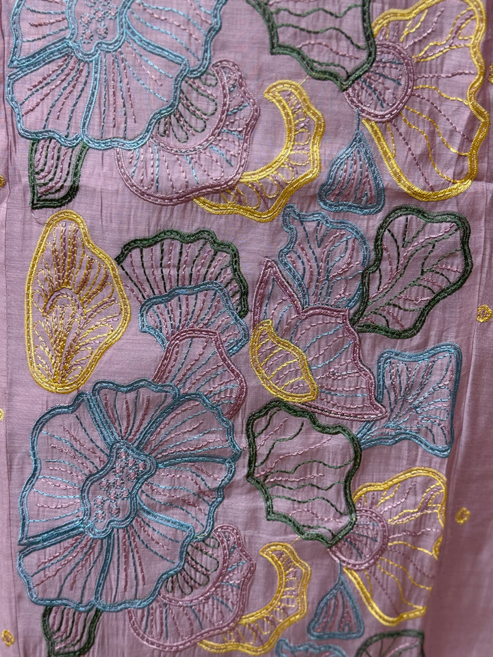 Mul Chanderi with Embroidery work ( Cotton Lining )| R204
