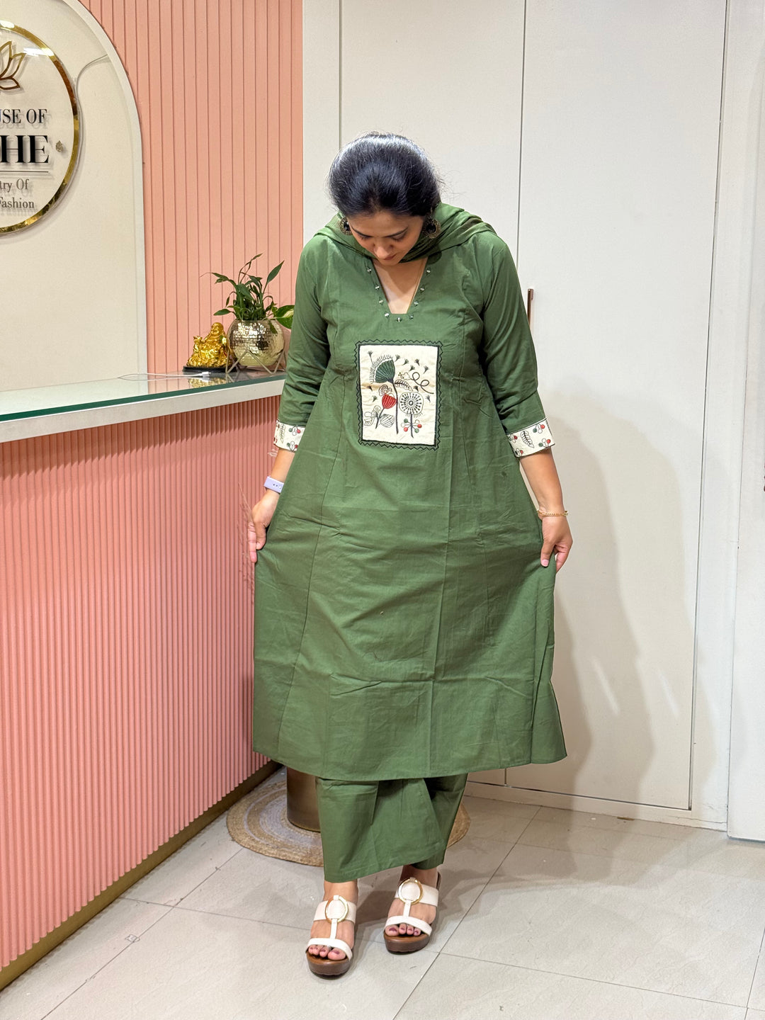 Cotton Beautiful Front &amp; Back Patchwork A-Line Collection | R220