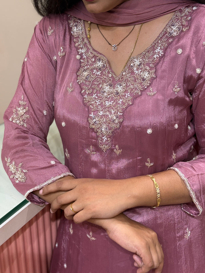 Pure Chinon Festive Collection | Full Handwork, Sequin &amp; Cut Dana | R177