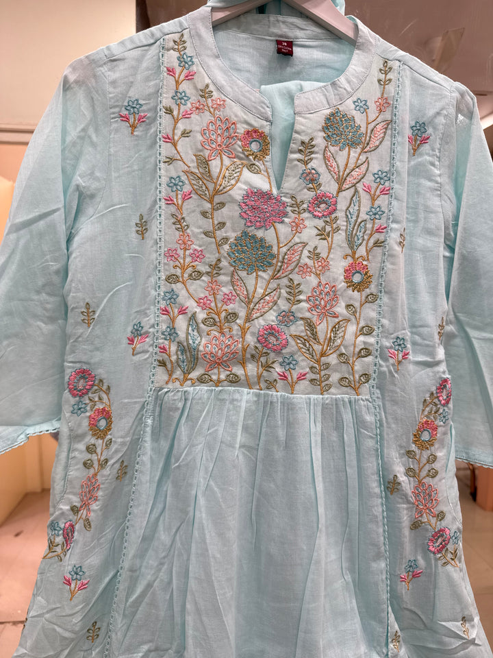 Pure Mul Cotton with Embroidery Work (Cotton Lining)  | R168