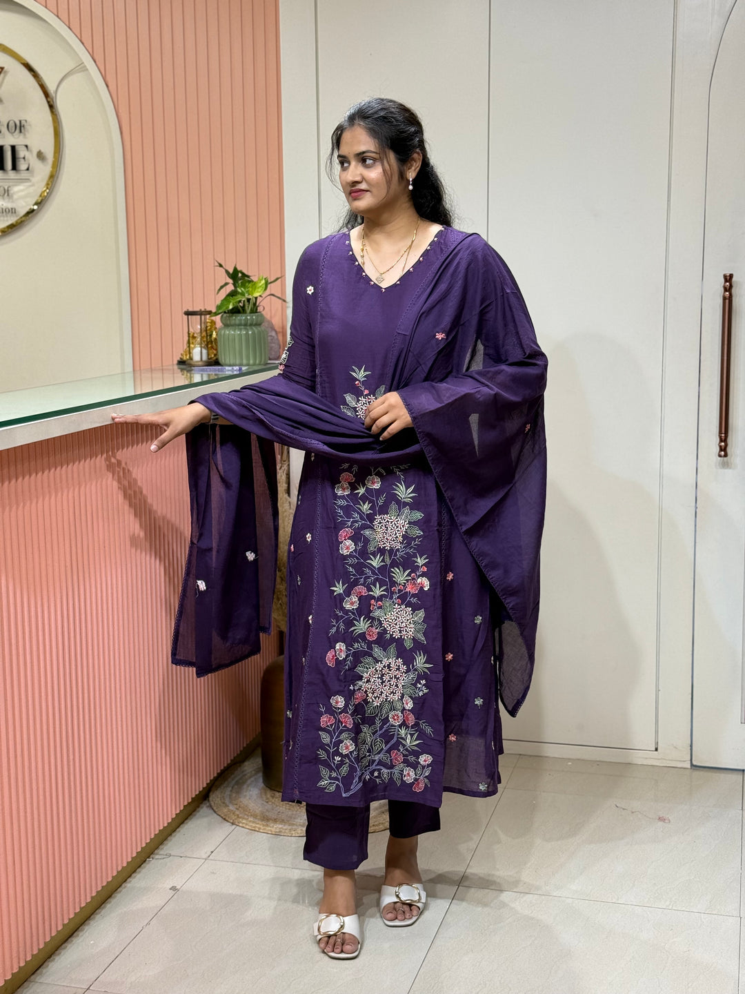 Mul Cotton Collection with Embroidery work (Cotton Lining)| R181