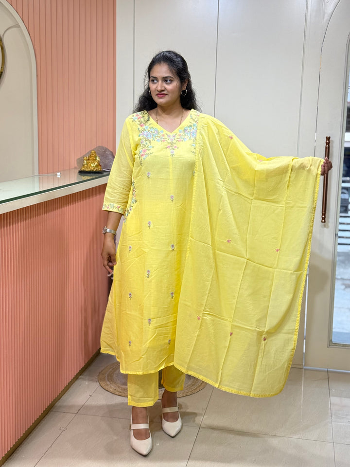 Pure Mul cotton with Embroidery work (Cotton lining) | R168