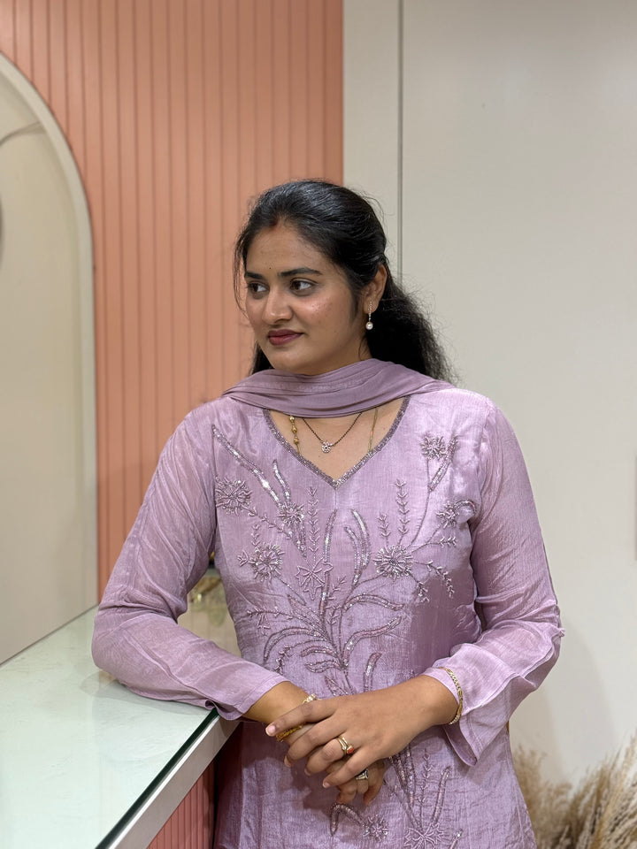 Pure Chinon Handwork Collection Party Wear  | R177