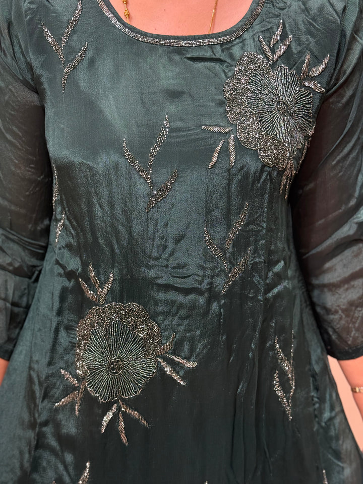 Pure Chinnon Premium 3 Pc Collection – Heavy Handwork Party Wear | R177