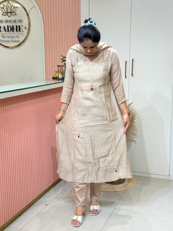 Pure Banarasi Mul Chanderi with Cotton Lining | R218