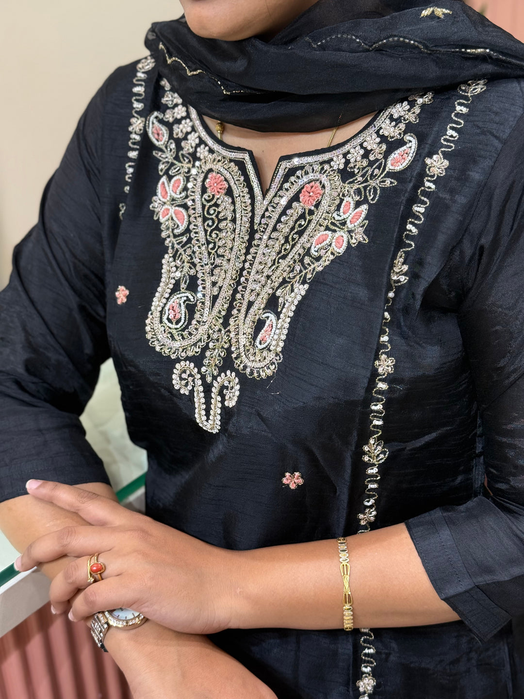 Dola Silk 3Pcs Collection with Handwork | R218