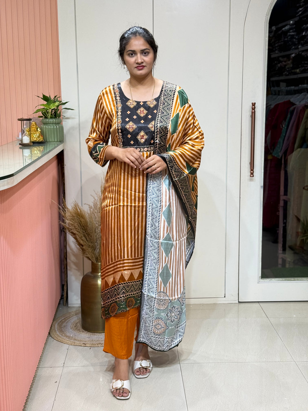 Gaji Satin Collection with Bandini print ( Dupatta Gaji Satin ) | R227