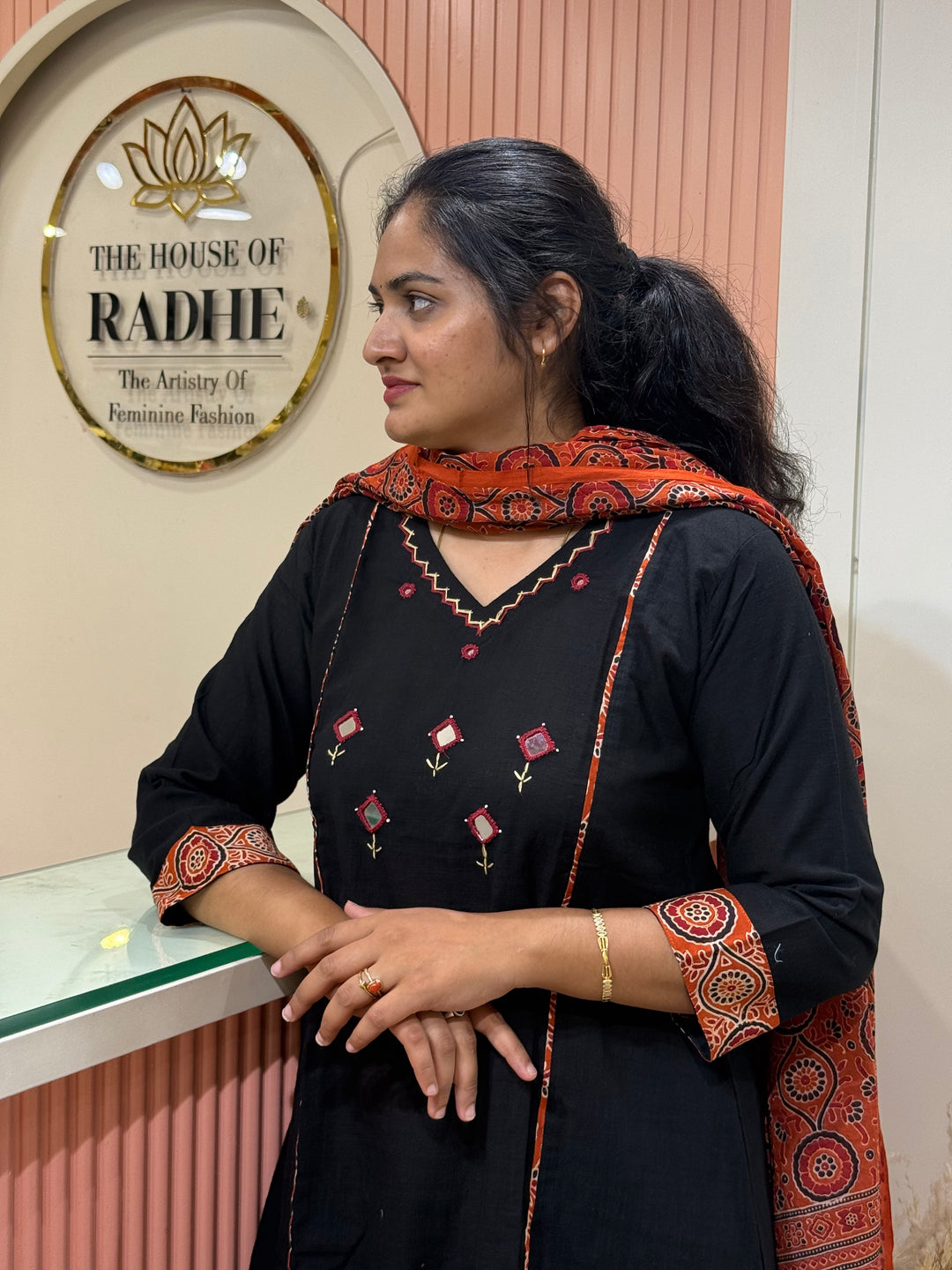 Khadi Cotton Collection With Ajrakh Print Dupatta | R210