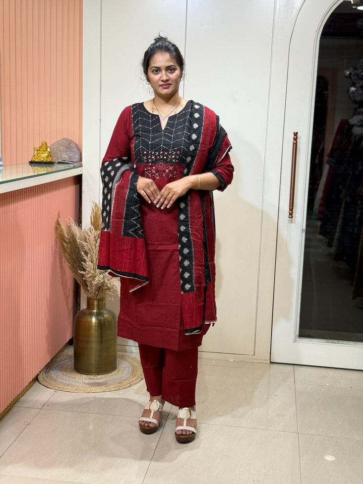 Pure Cotton 3 Pcs Set Collection with Ikkat print | R180