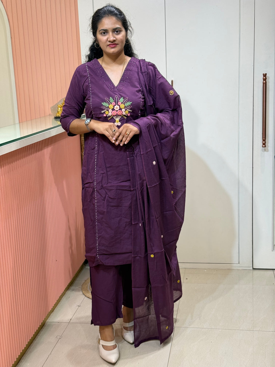 Hand Embroidered 3 Pc Cotton Collection – Summer Special | R166