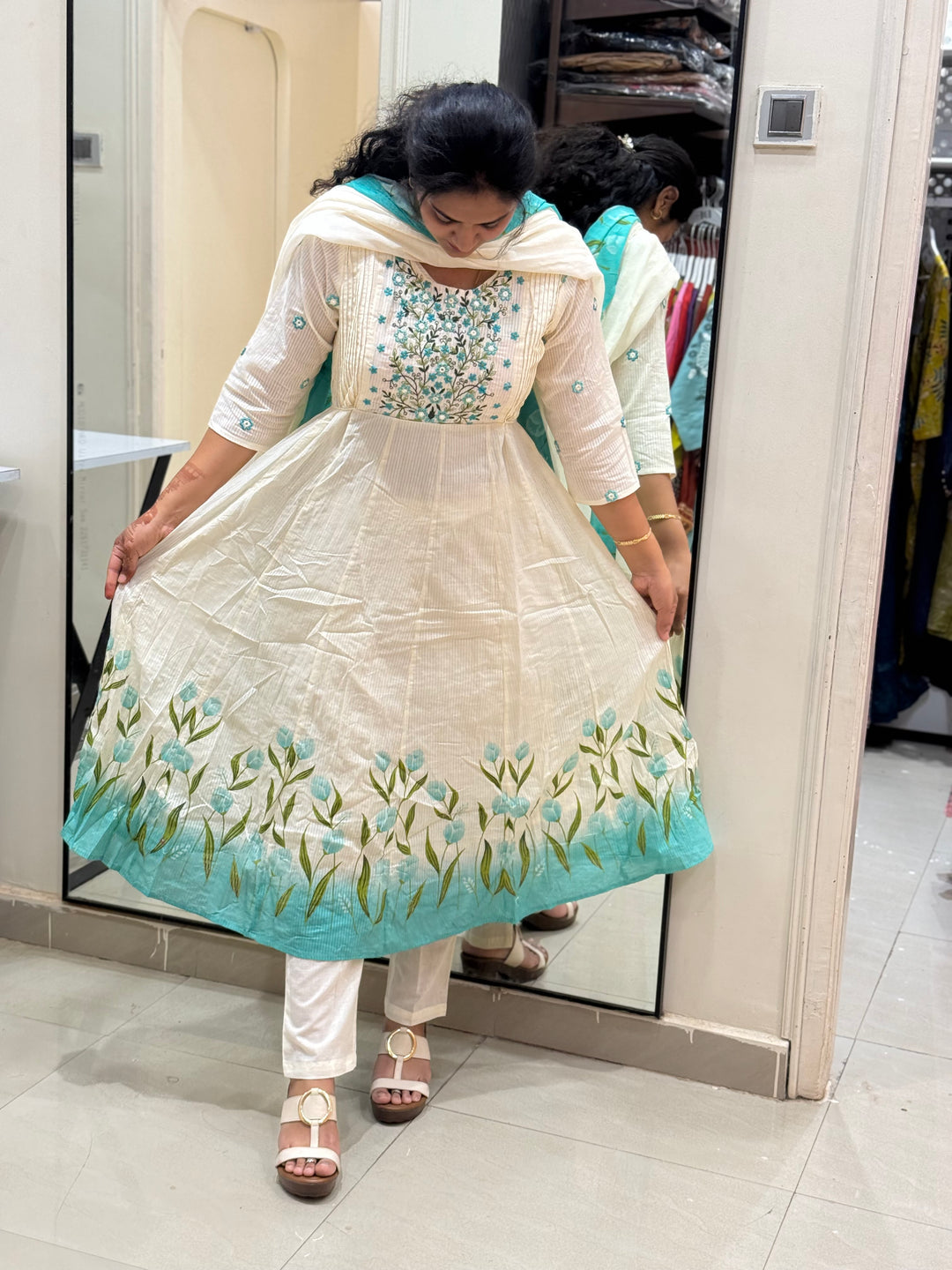 Premium Mul Cotton Anarkali Style Collection with cotton Lining | R164