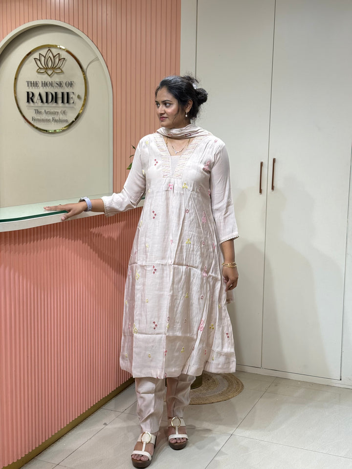 Mul Chanderi Collection with Embroidery work (Cotton Lining)| R204