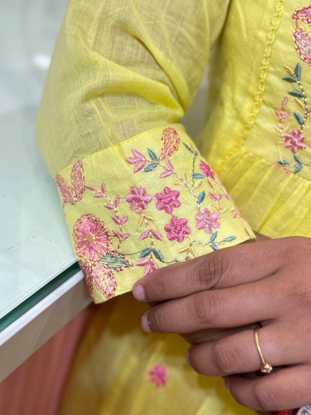 Pure Mul Cotton with Embroidery Work (Cotton Lining)  | R168