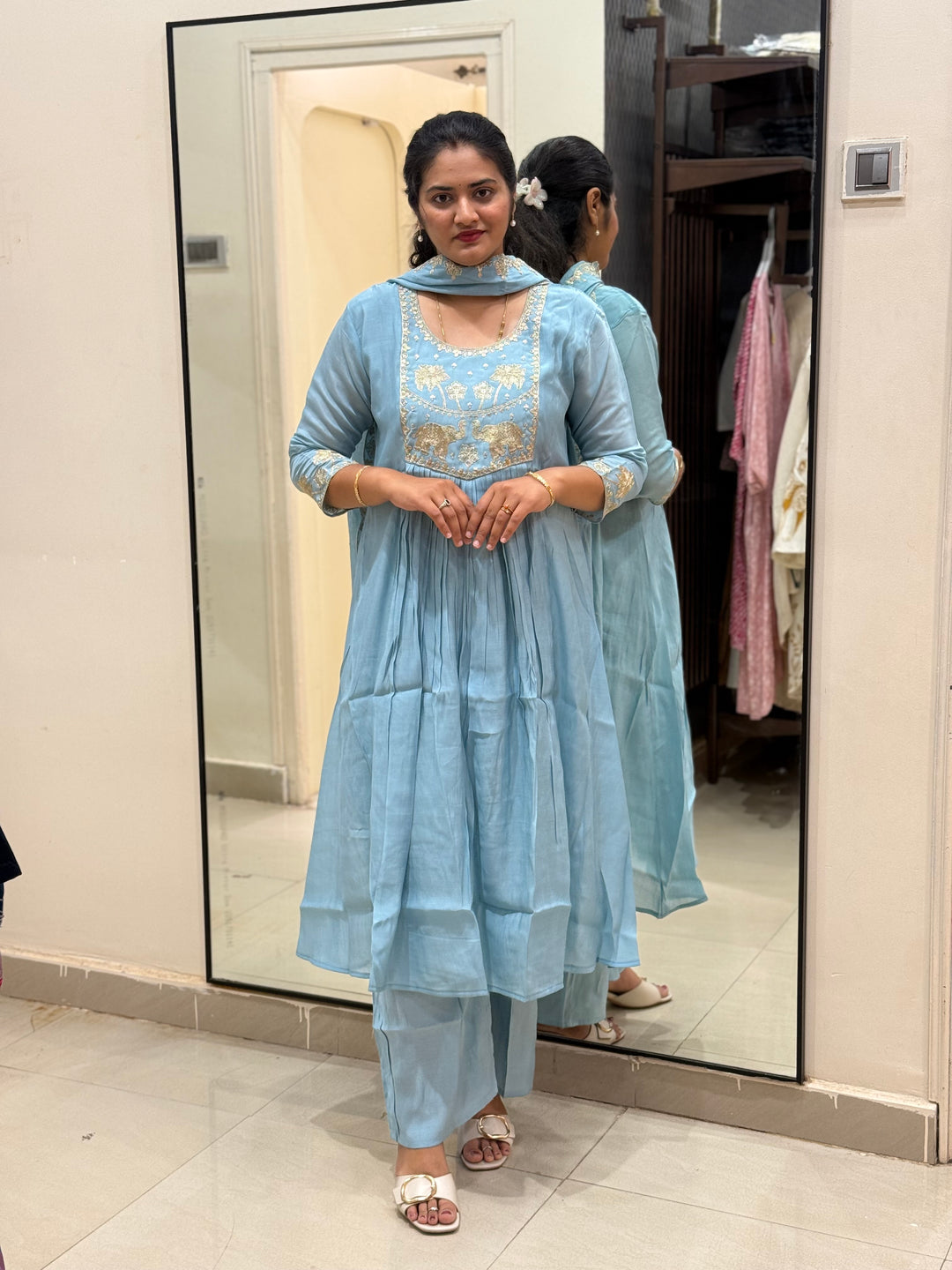 Mul Chanderi 3Pcs Set Collection (Cotton Lining )| R209