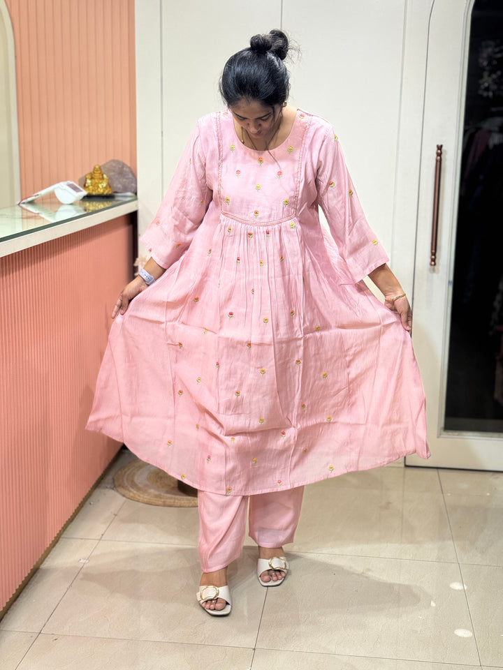 Mul Chanderi Dress with Lining – Elegant Collection | R134