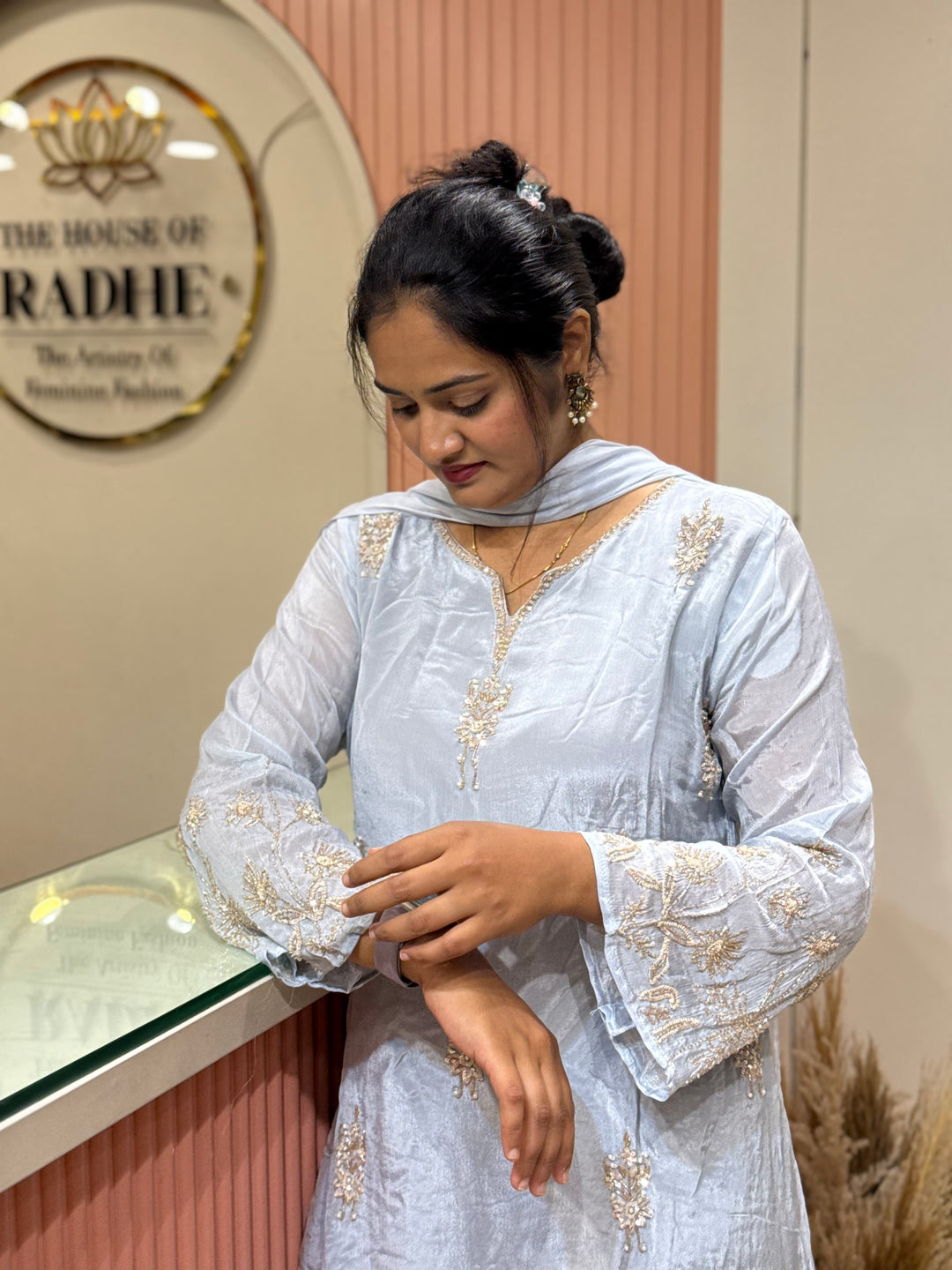 Pure Chinon Handwork Collection Party Wear | R177